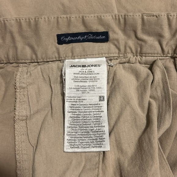 Jack & Jones Slim fit Tan Cargo Trousers Pants - Picture 9 of 12